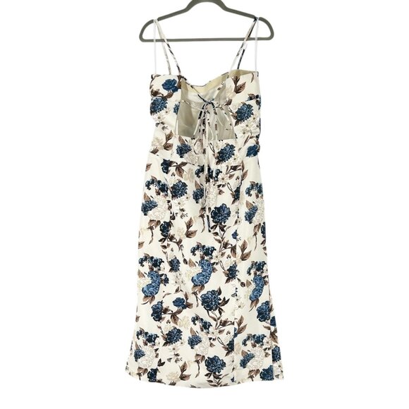 NWT Tory Burch Strap Back Midi Dress in Caramel Mixed Floral - Picture 4 of 11